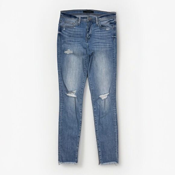 Flying Monkey Jeans Womens 27 Mid Rise Ankle Skinny Distressed Measures 28 x 28 - Picture 1 of 9